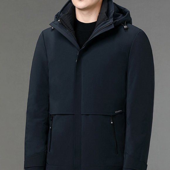 Luxury Light - Men's Casual Warm White Goose Down Jacket - Picture 10 of 14